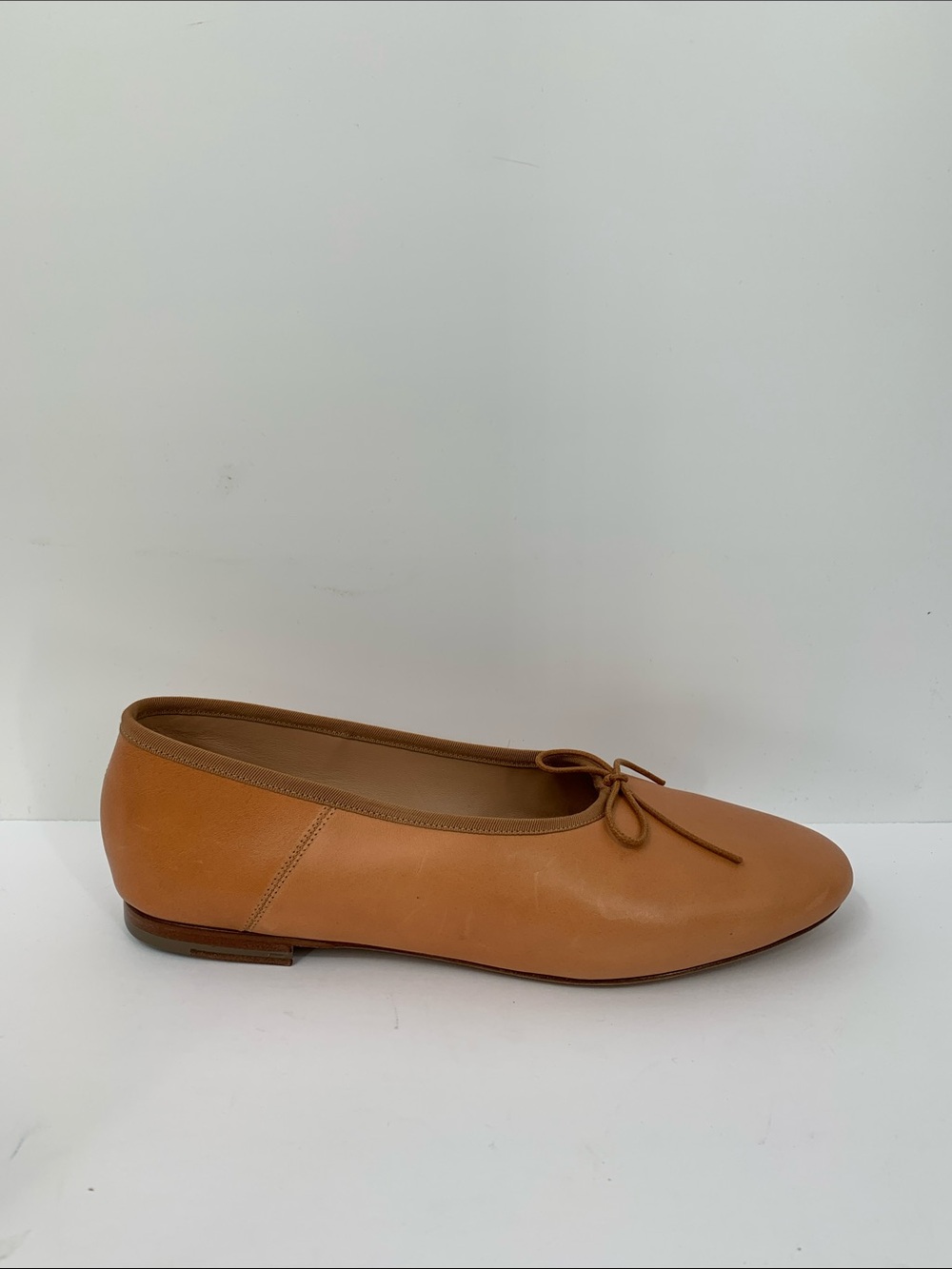 Mansur Gavriel Dream ballet flat shoe leather slip-on bow preppy brown new 39 9 - Picture 2 of 8